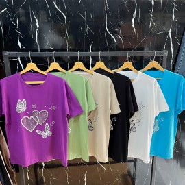 تیشرت دو قلب پروانه باکسی